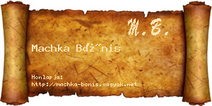 Machka Bónis névjegykártya